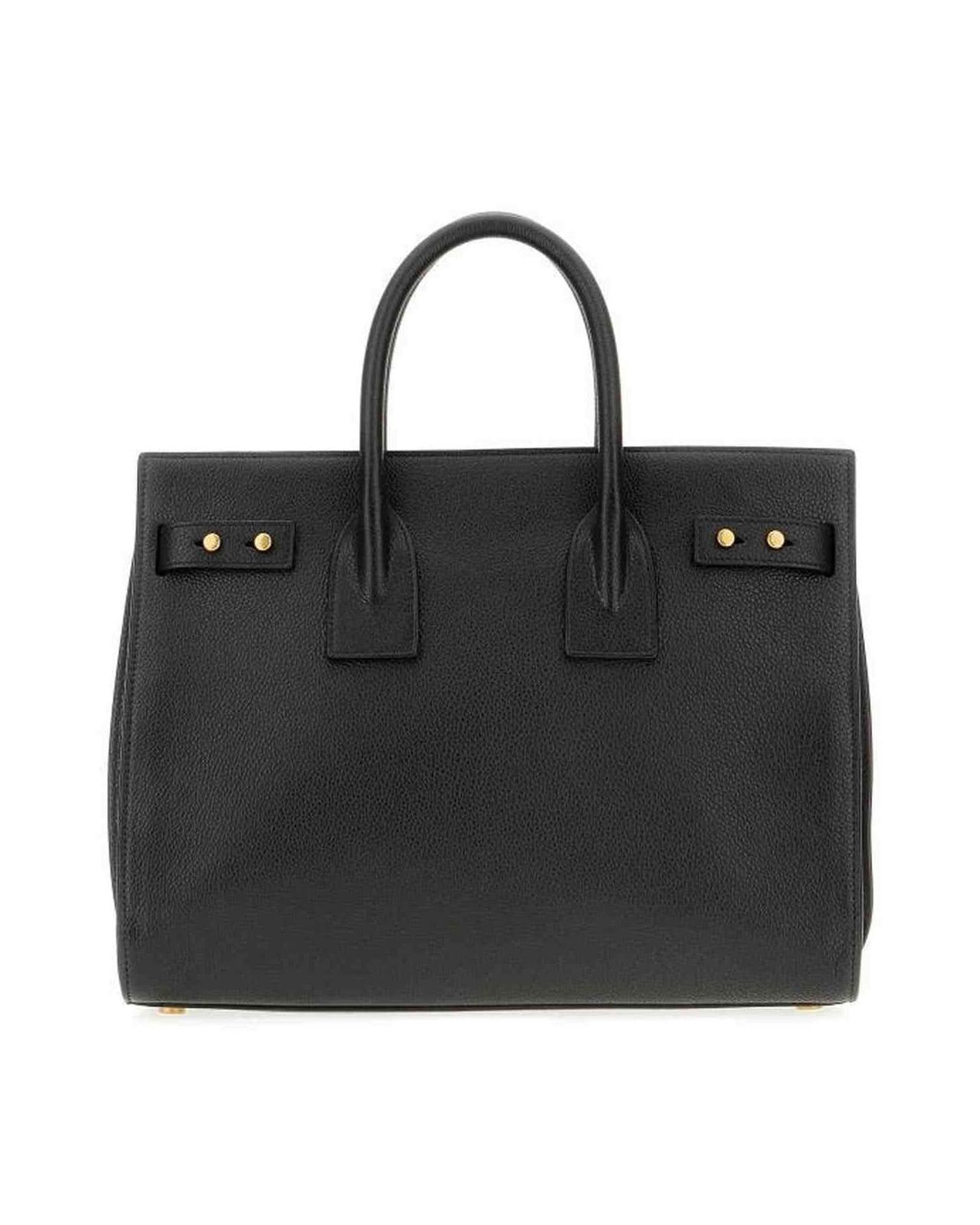 Saint Laurent Black Calf Leather Sac De Jour Handbag Handbags