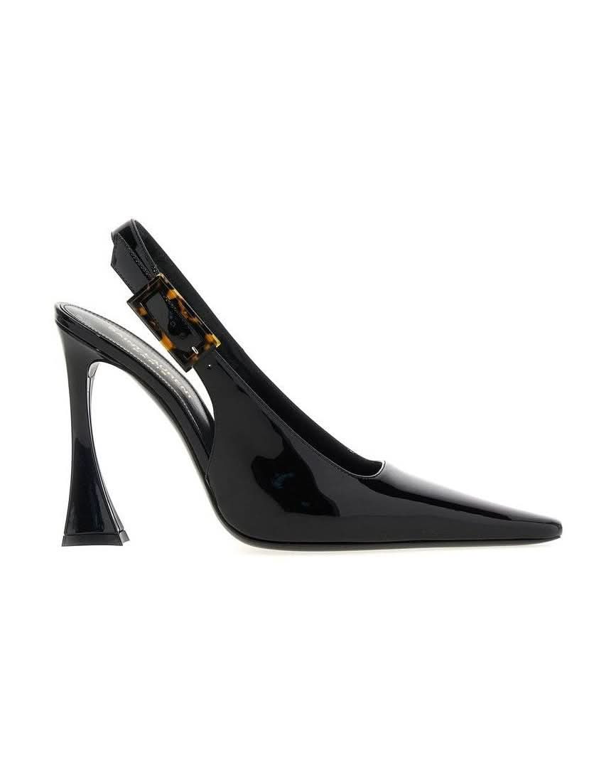 Saint Laurent Black Calfskin Platform Pumps