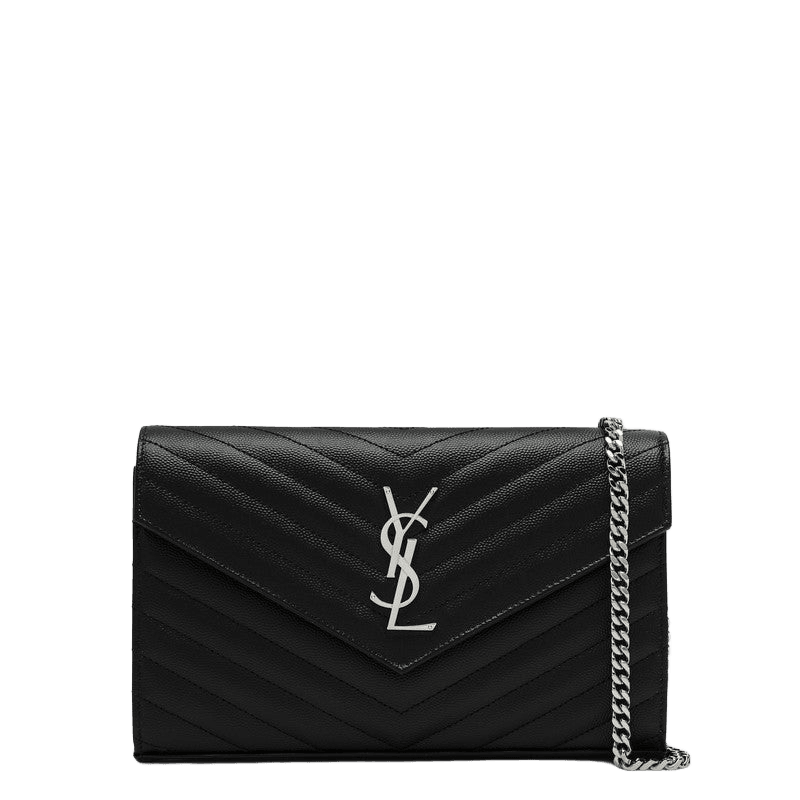 Saint Laurent Black Clutch with Chain Cassandre Glam Steals