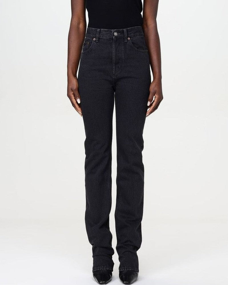 Saint Laurent Black Cotton Straight Leg Jeans Glam Steals