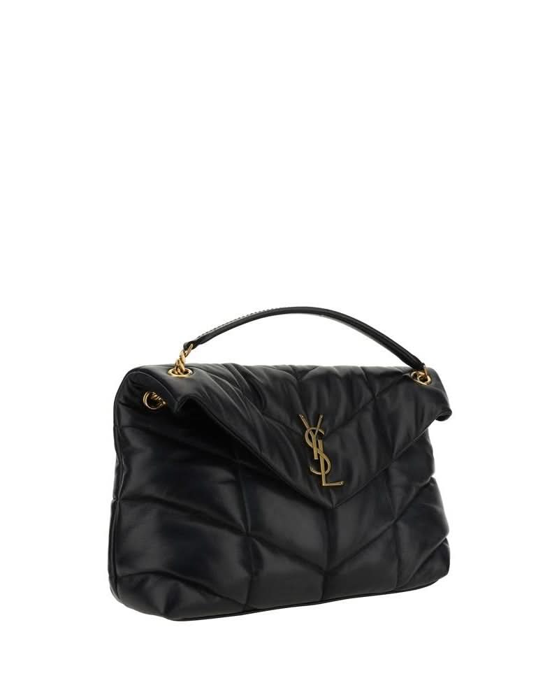 Saint Laurent Black Leather Lamb Shoulder Bag