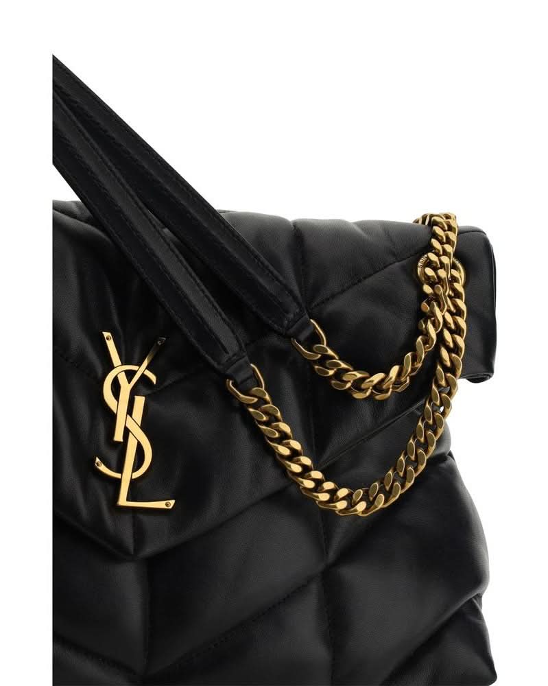Saint Laurent Black Leather Lamb Shoulder Bag
