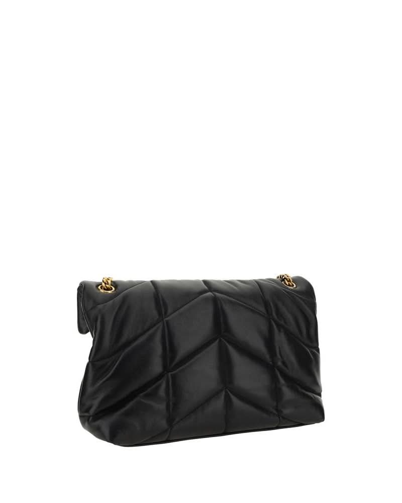 Saint Laurent Black Leather Lamb Shoulder Bag