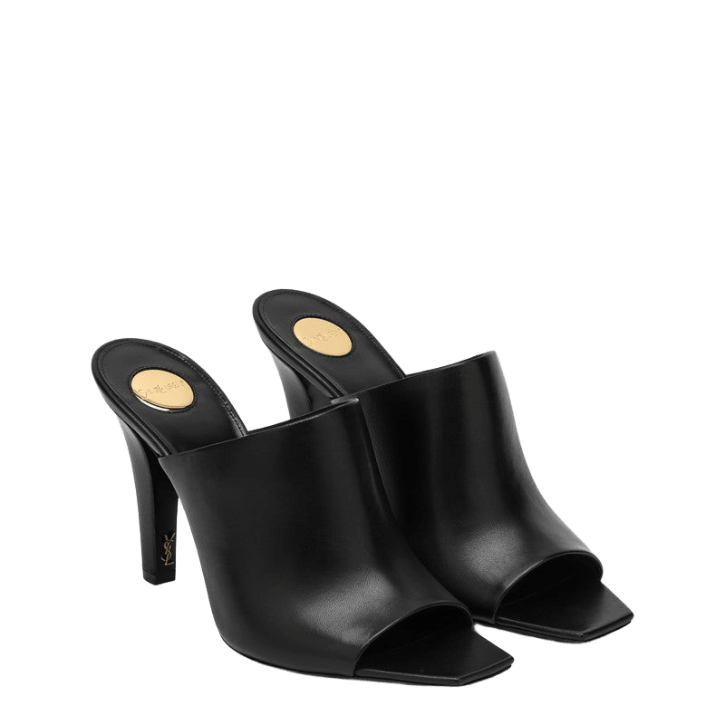 Saint Laurent Black Leather Mule Jill Glam Steals