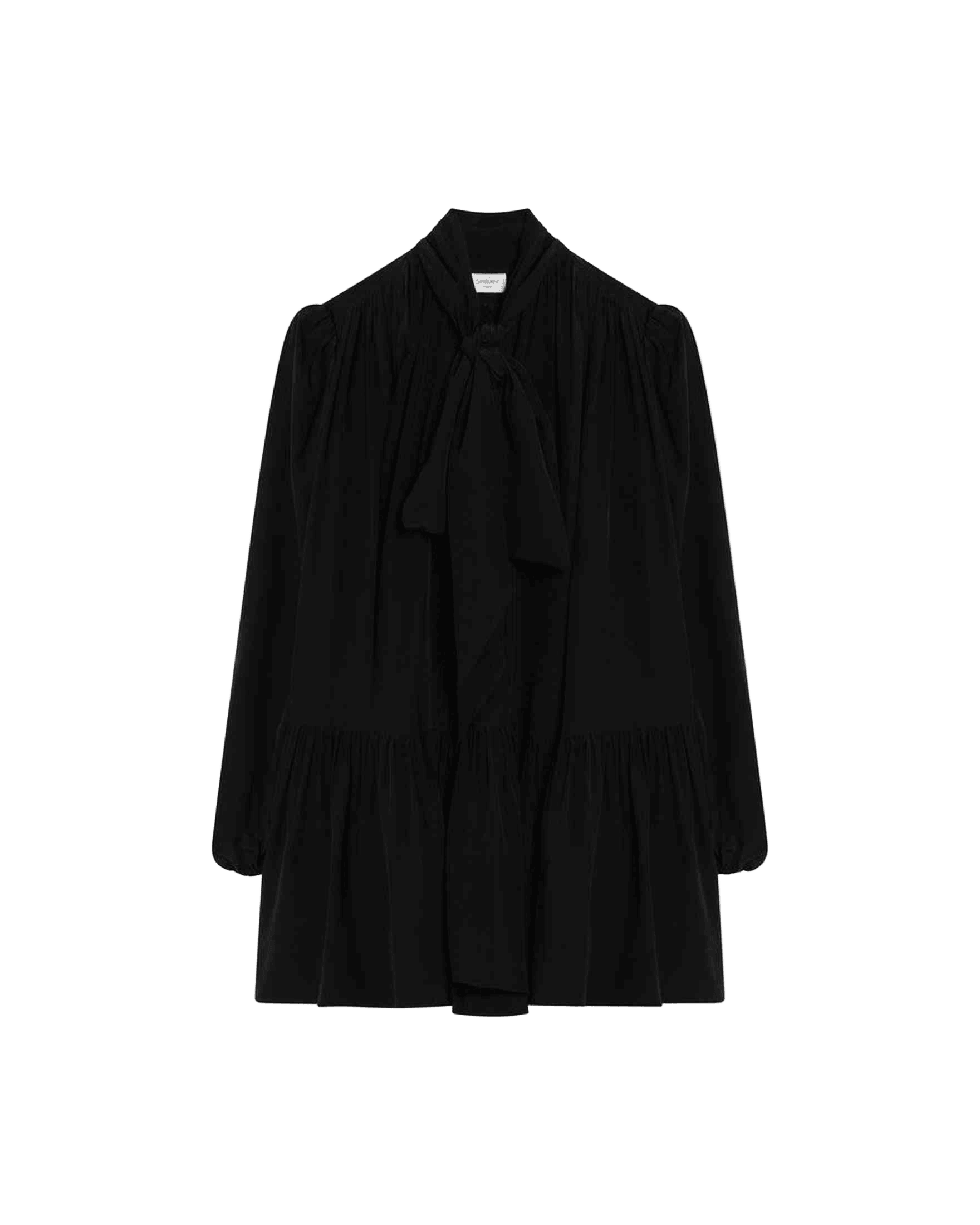 Saint Laurent Black Silk Lavallière Dress Glam Steals