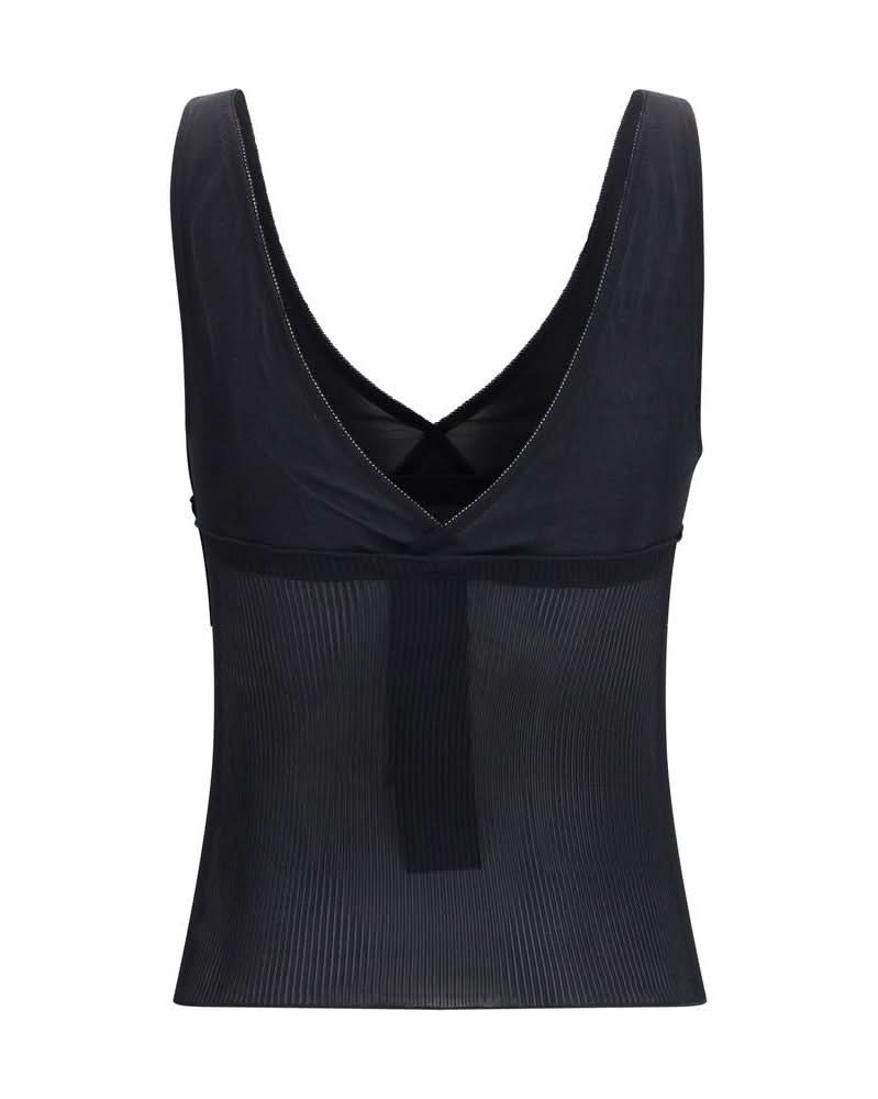 Saint Laurent Black Silk Sleeveles T-shirt Glam Steals