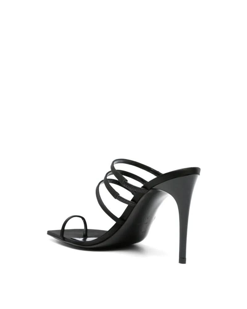 Saint Laurent Black Silk Stiletto Heel Heels