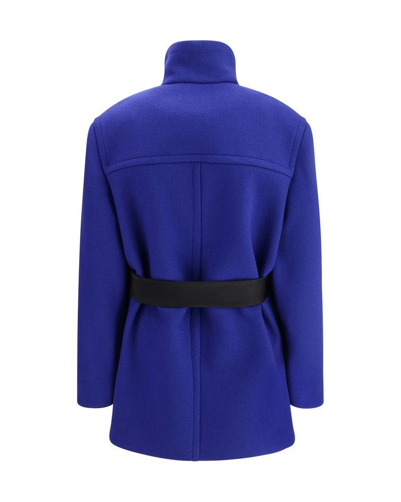 Saint Laurent Blue Wool Coat Glam Steals