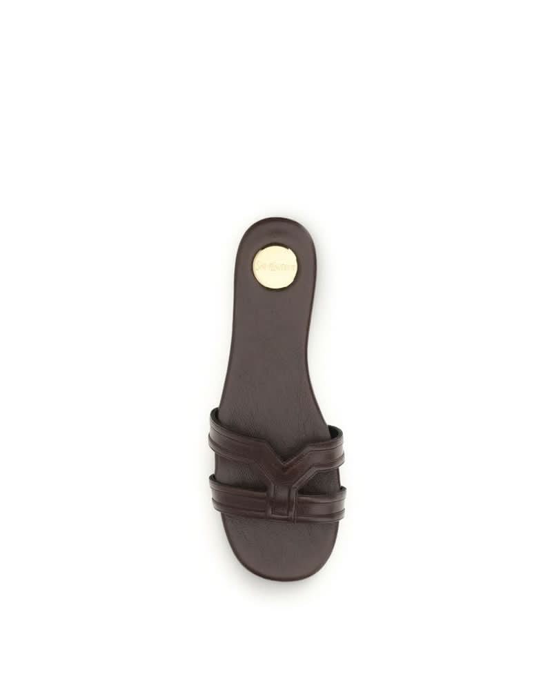 Saint Laurent Brown Calf Leather Bos Taurus Sandals Glam Steals