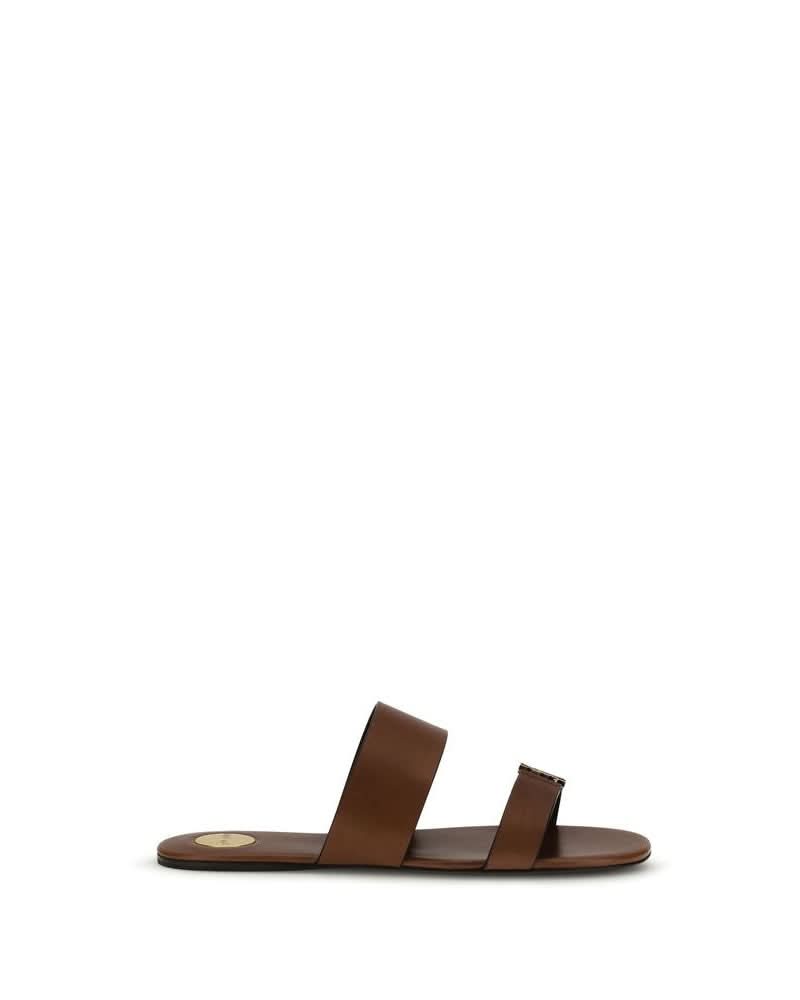 Saint Laurent Brown Leather Calf Bos Taurus Sandals Glam Steals