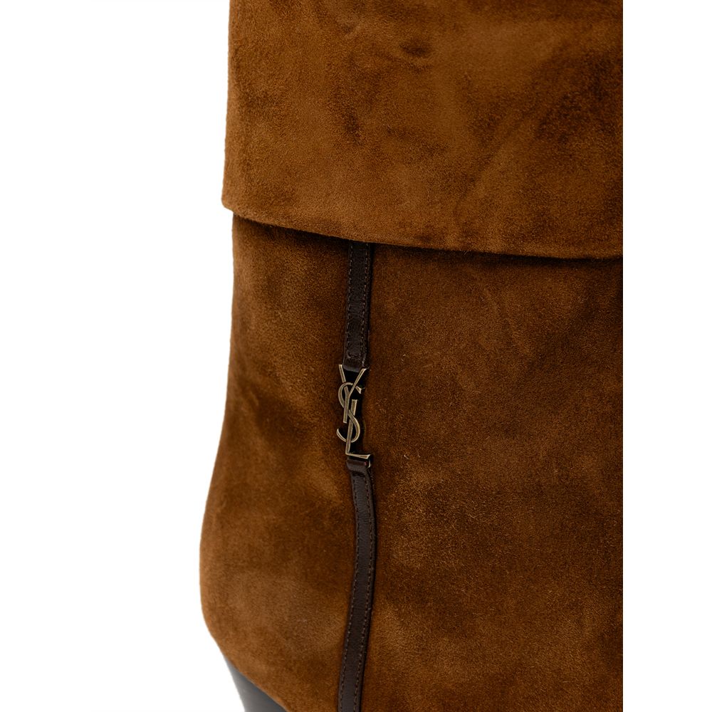 Saint Laurent Brown Suede Leather Boot Glam Steals