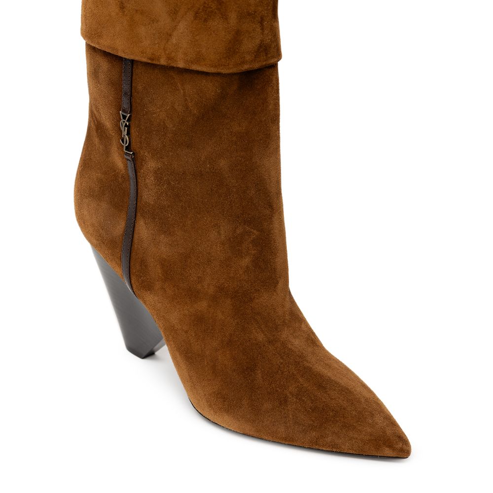 Saint Laurent Brown Suede Leather Boot Glam Steals