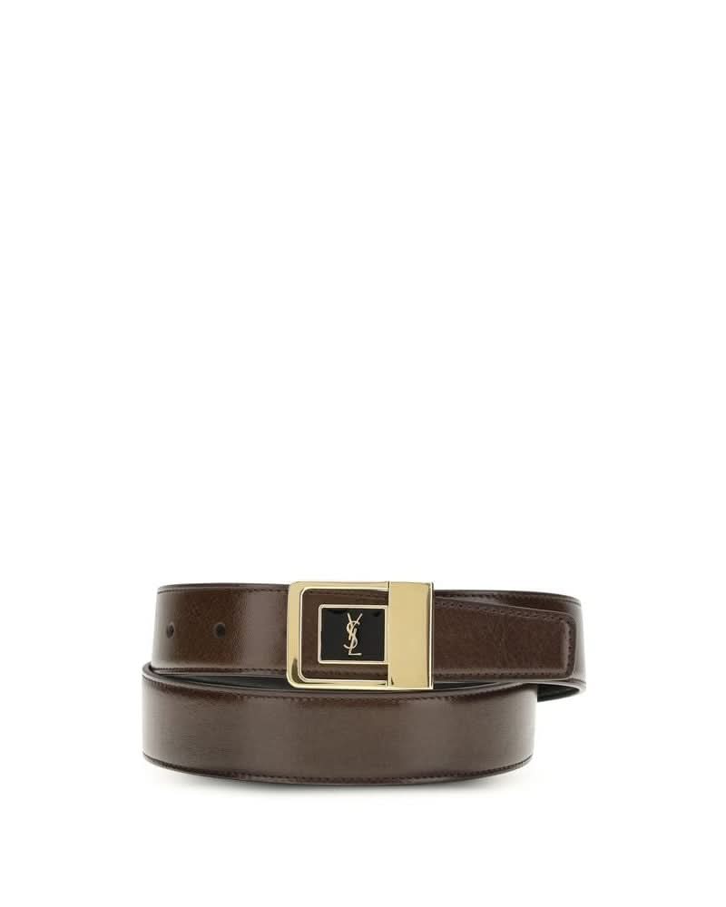 Saint Laurent Calf Leather Bos Taurus Regular Belt