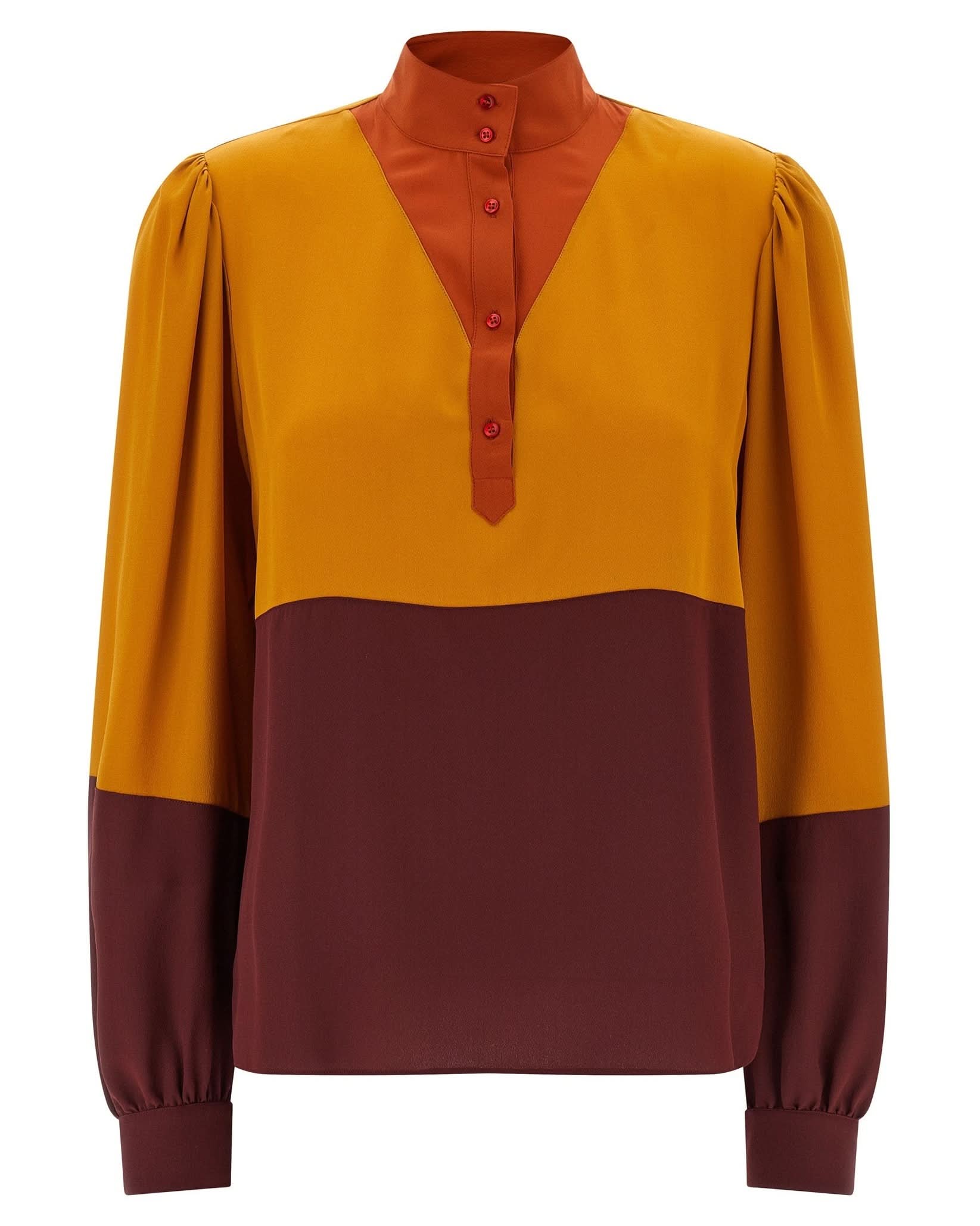 Saint Laurent Color Block Blouse Glam Steals