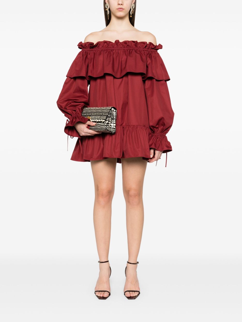 Saint Laurent Cotton Ruffled Mini Dress Glam Steals