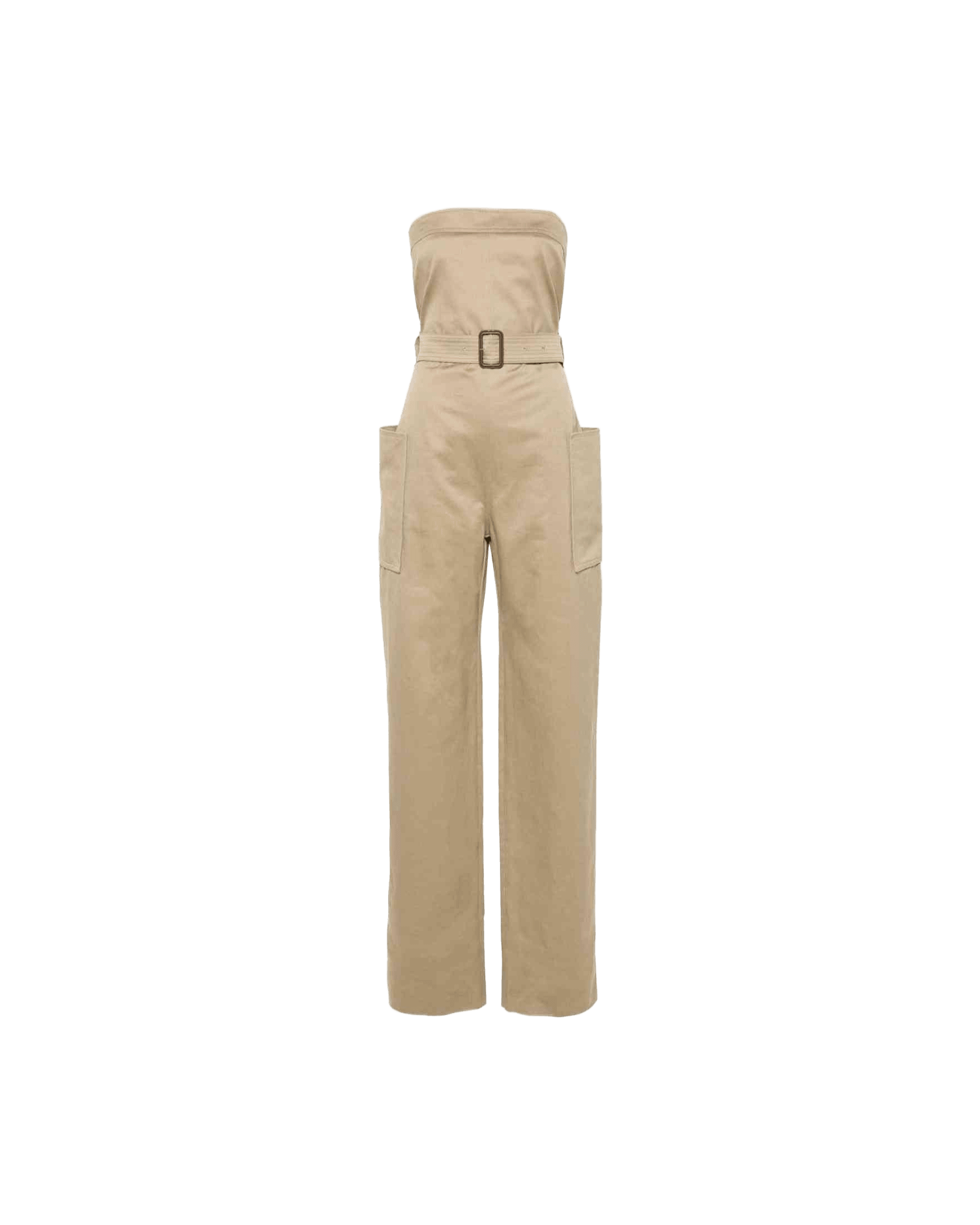 Saint Laurent Cotton Strapless Belted Jumpsuit Glam Steals