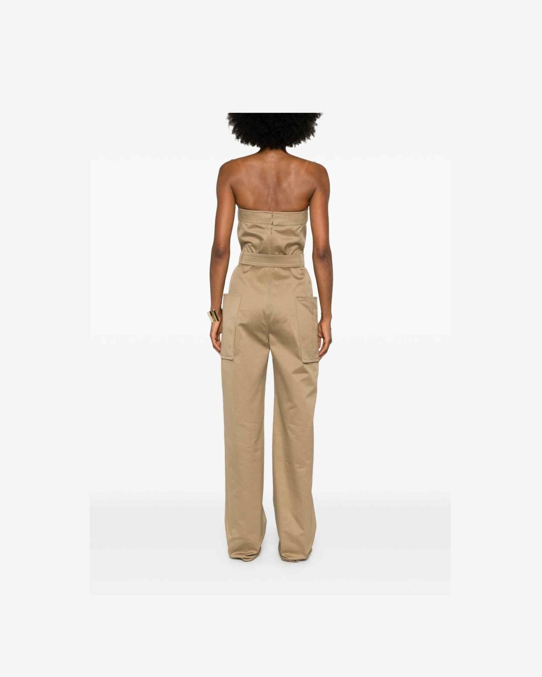 Saint Laurent Cotton Strapless Belted Jumpsuit Glam Steals