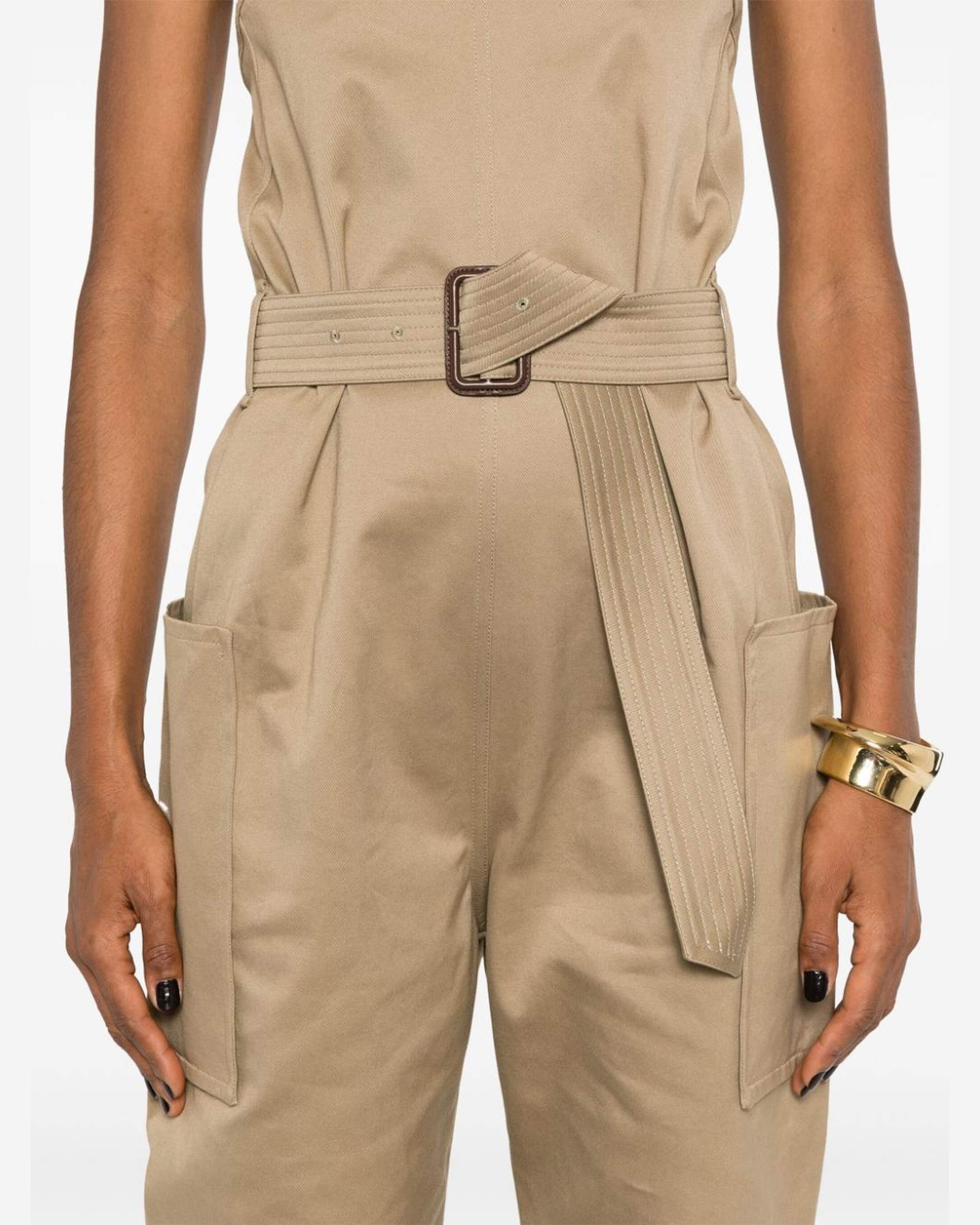 Saint Laurent Cotton Strapless Belted Jumpsuit Glam Steals