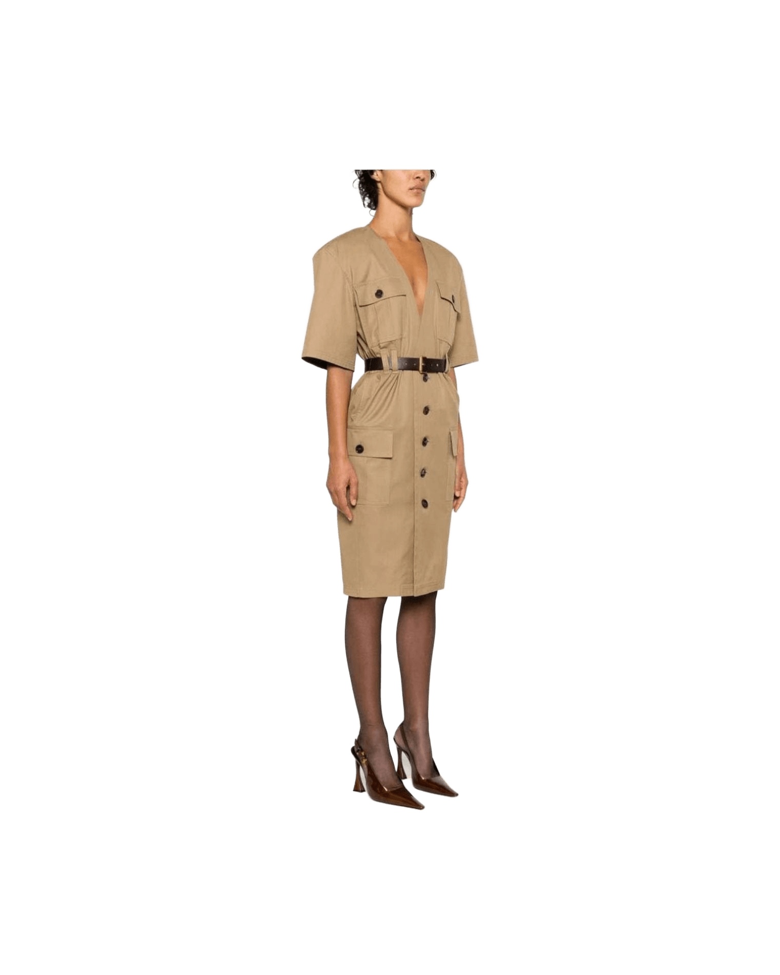 Saint Laurent Cotton Twill Midi Dress Glam Steals