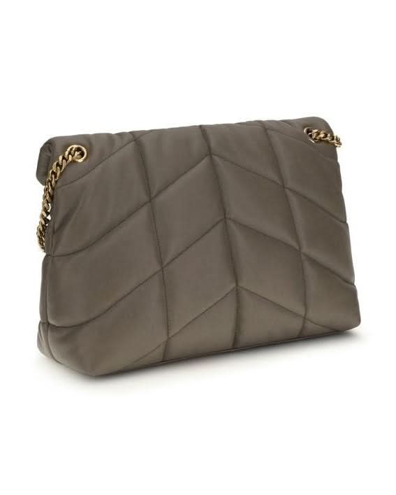 Saint Laurent Gray Leather Lamb Shoulder Bag