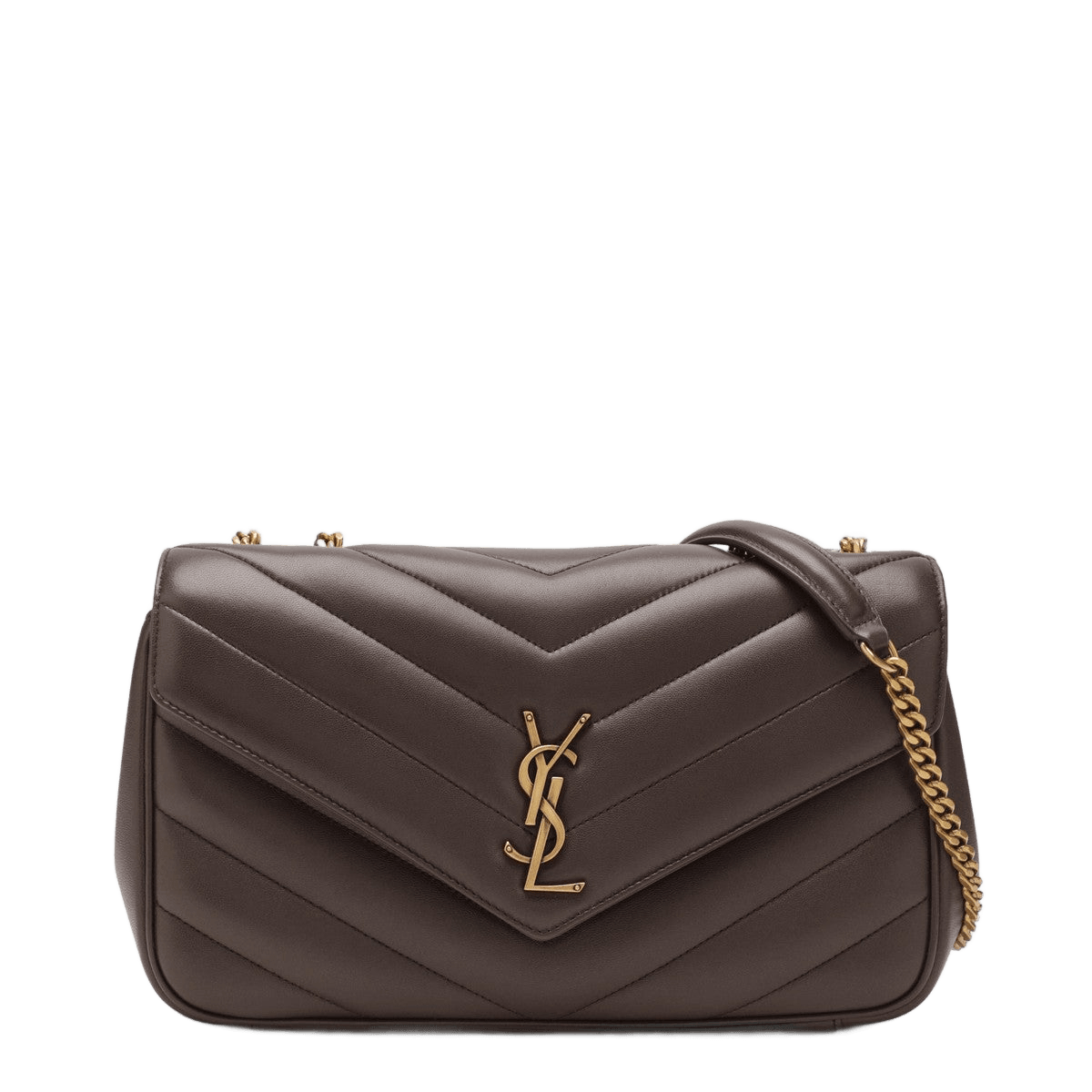 Saint Laurent Grey Leather Medium Loulou Bag