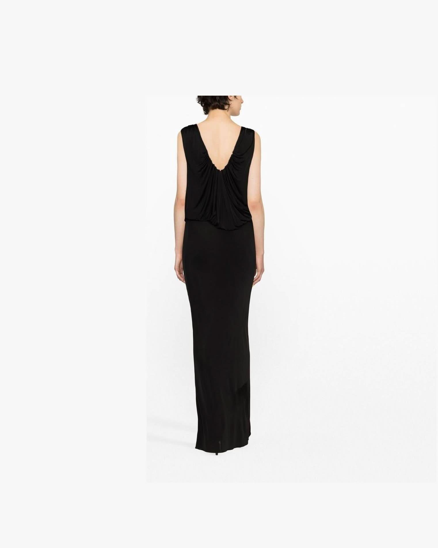 Saint Laurent Jersey Draped Sleeveless Dress Dresses