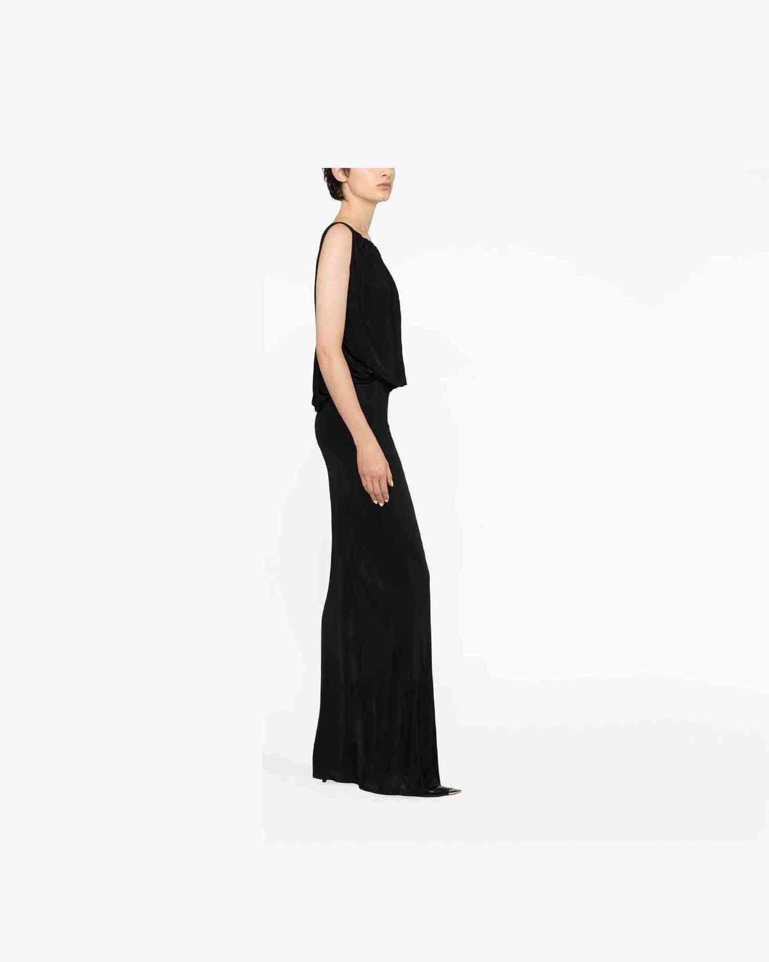 Saint Laurent Jersey Draped Sleeveless Dress Dresses
