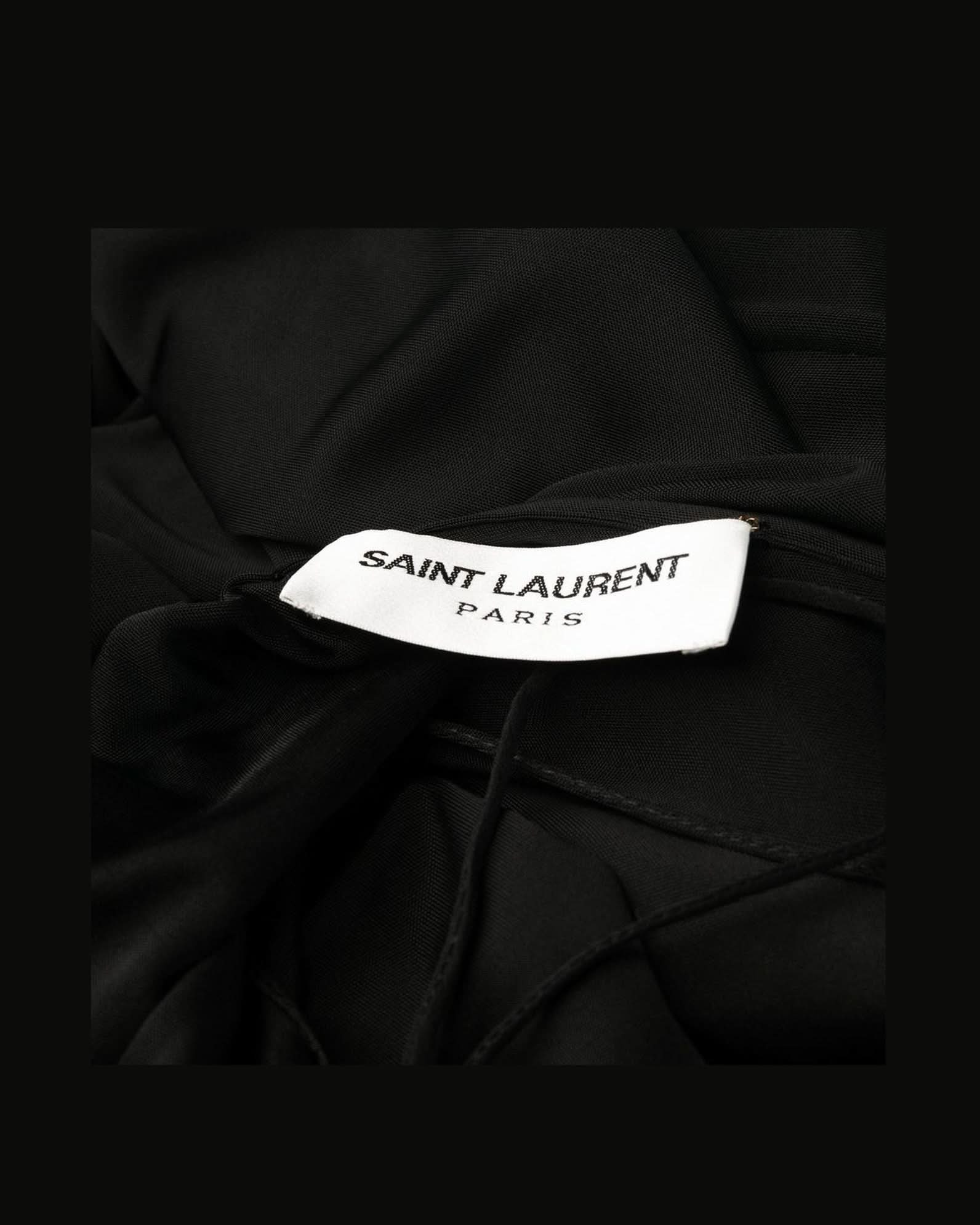 Saint Laurent Jersey Draped Sleeveless Dress Dresses