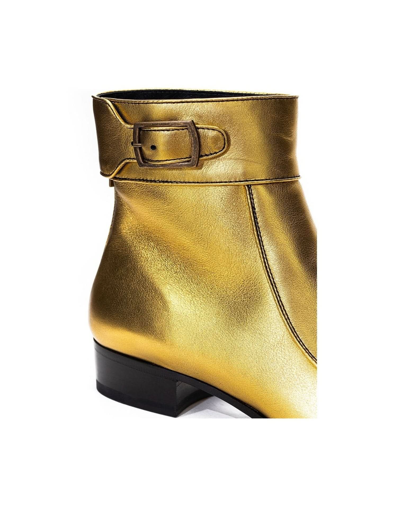 Saint Laurent Gold Leather Boot Boots