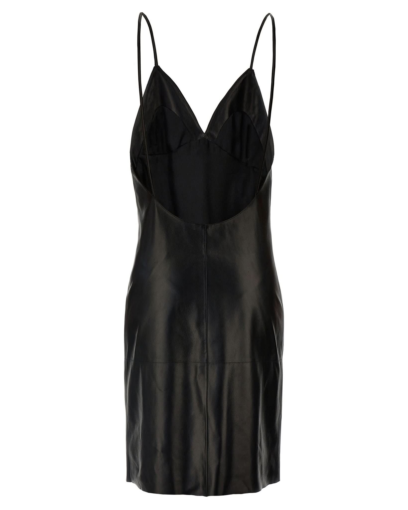 Saint Laurent Leather Slip Dress Glam Steals
