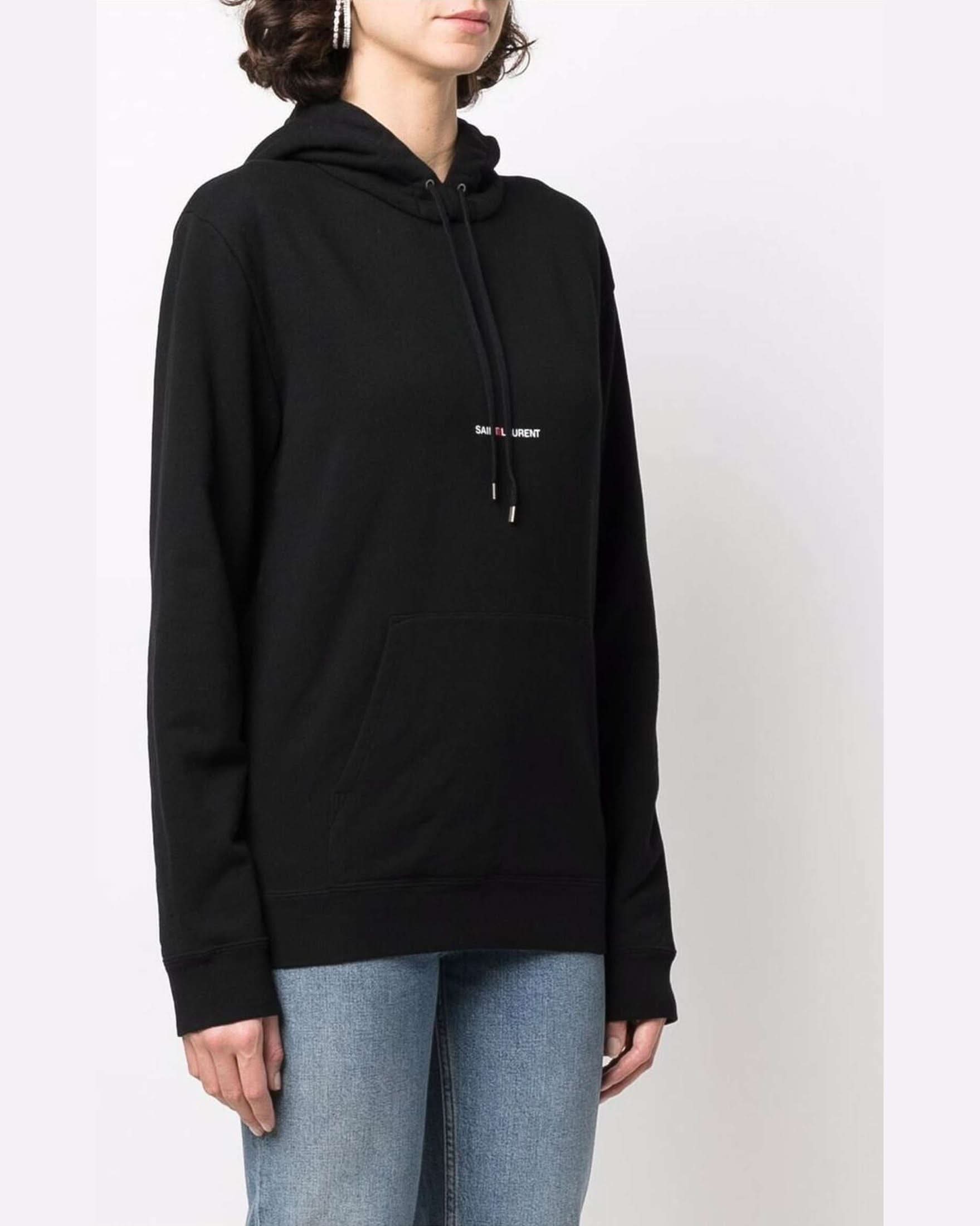 Saint Laurent Logo Print Hoodie Hoodies