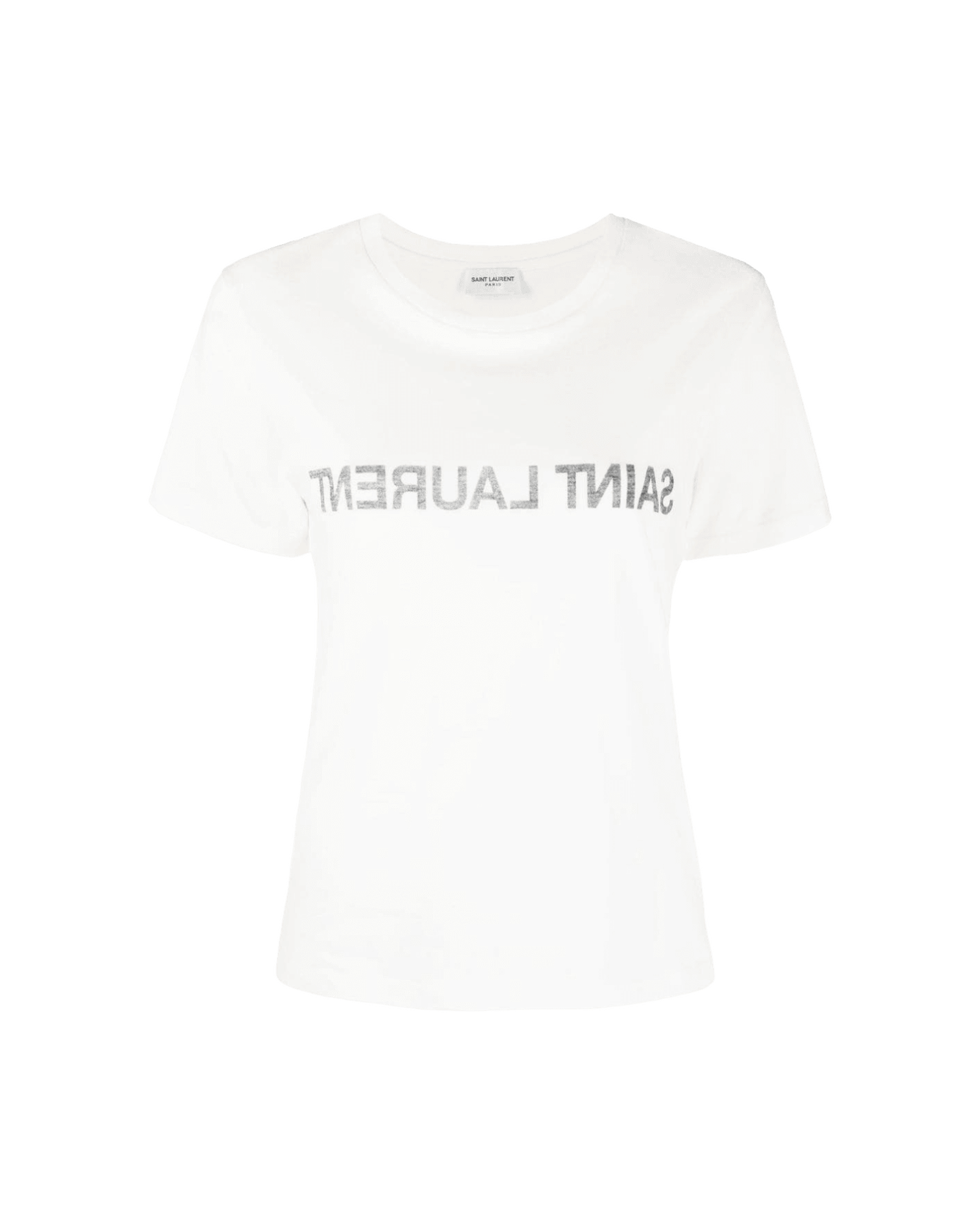 Saint Laurent Reverse Logo Print T-Shirt Glam Steals