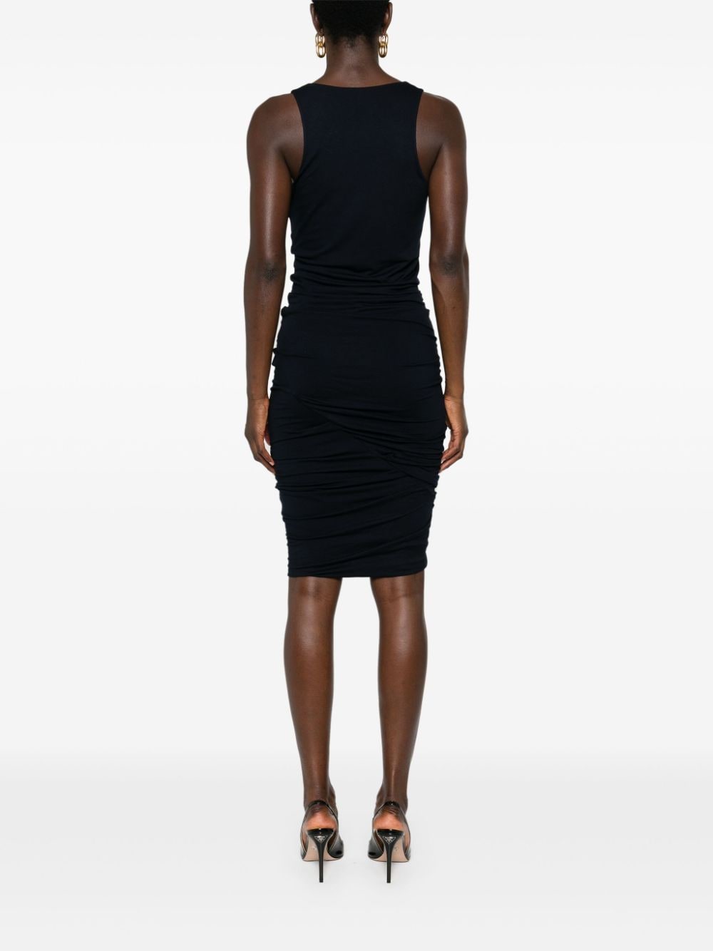 Saint Laurent Ruched V Neck Mini Dress Glam Steals