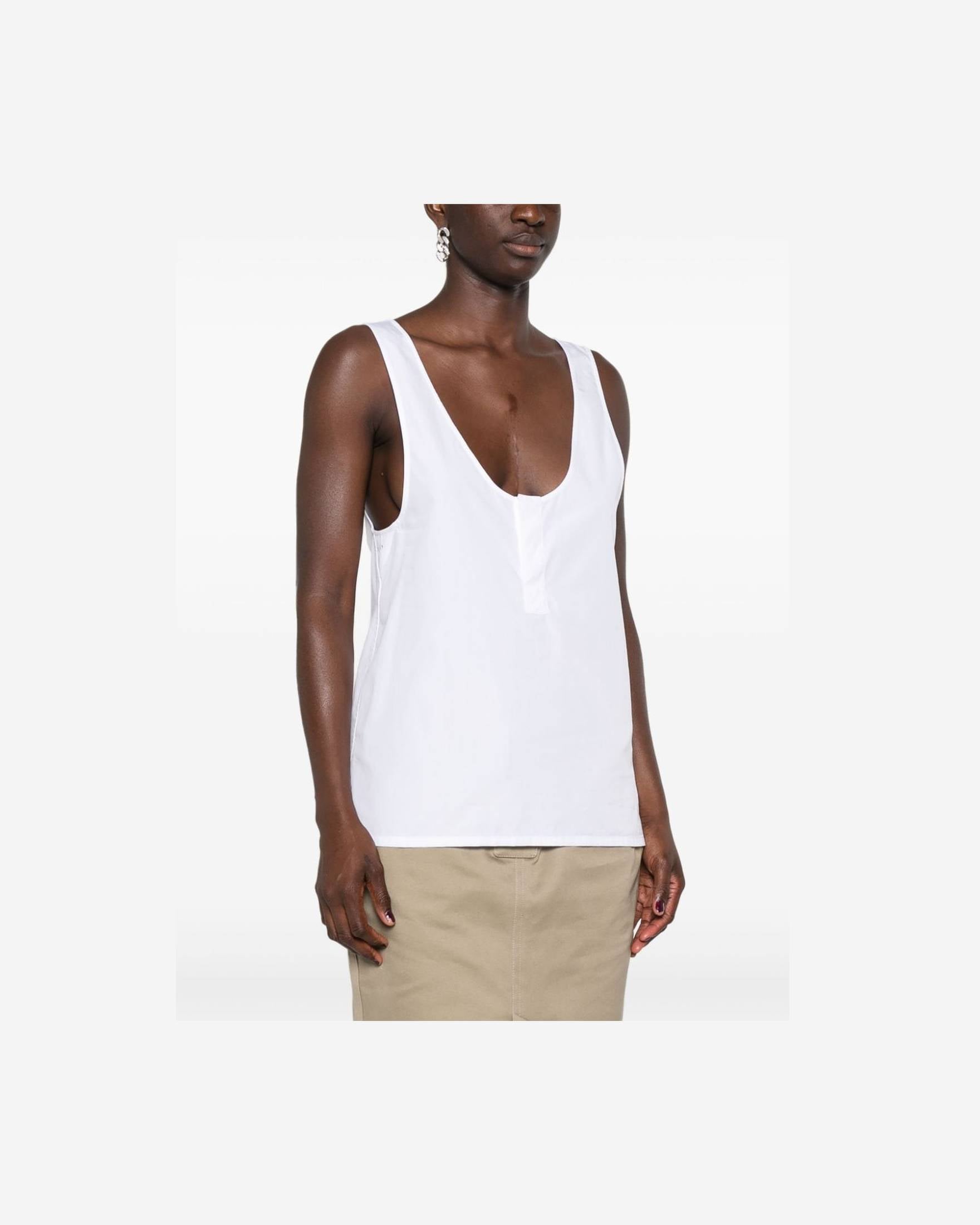 Saint Laurent Semi Sheer Henley Tank Top Glam Steals