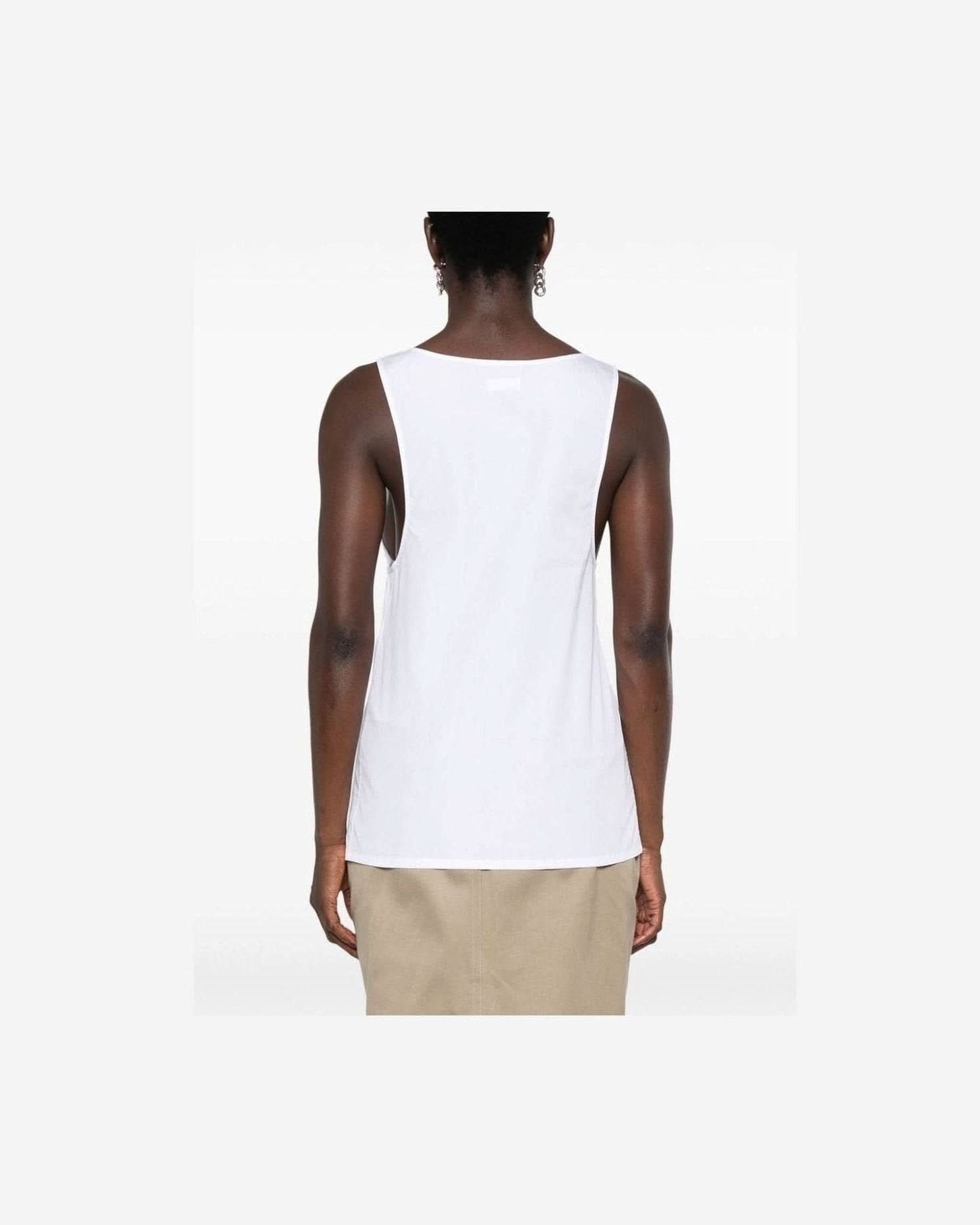 Saint Laurent Semi Sheer Henley Tank Top Tank Tops