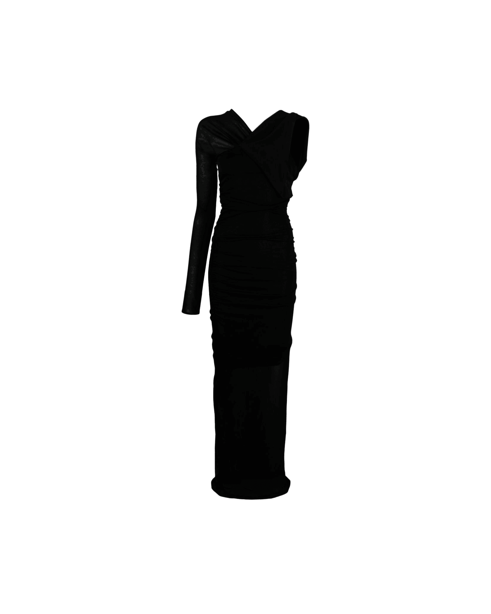 Saint Laurent Semi Sheer One Sleeve Long Dress Glam Steals