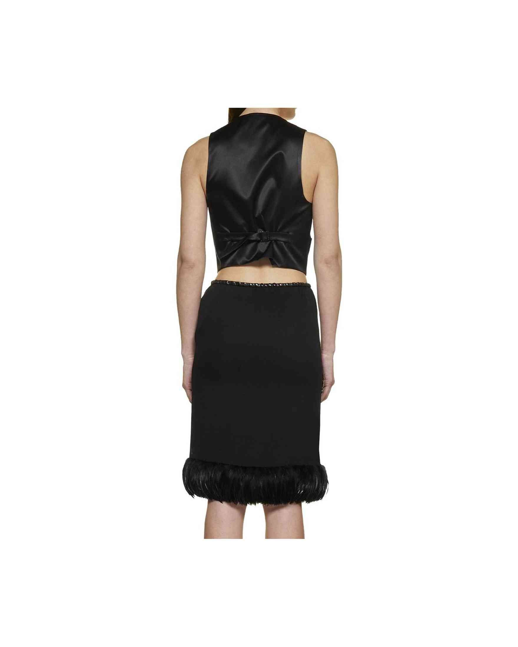 Saint Laurent Silk Feathers Trim Skirt Glam Steals