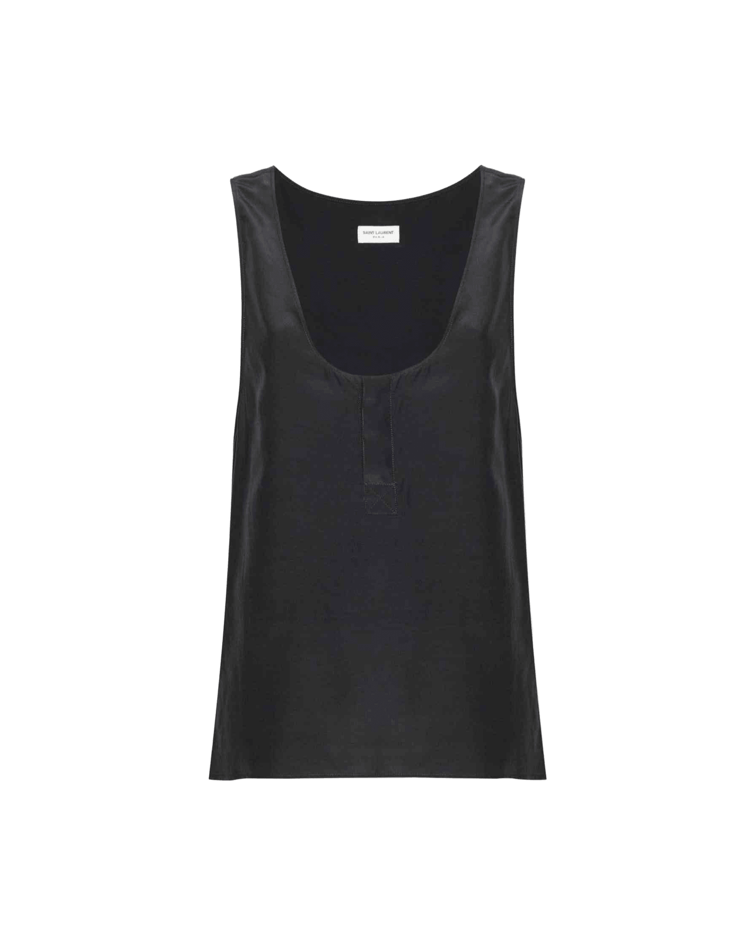 Saint Laurent Silk Henley Neck Tank Top Glam Steals
