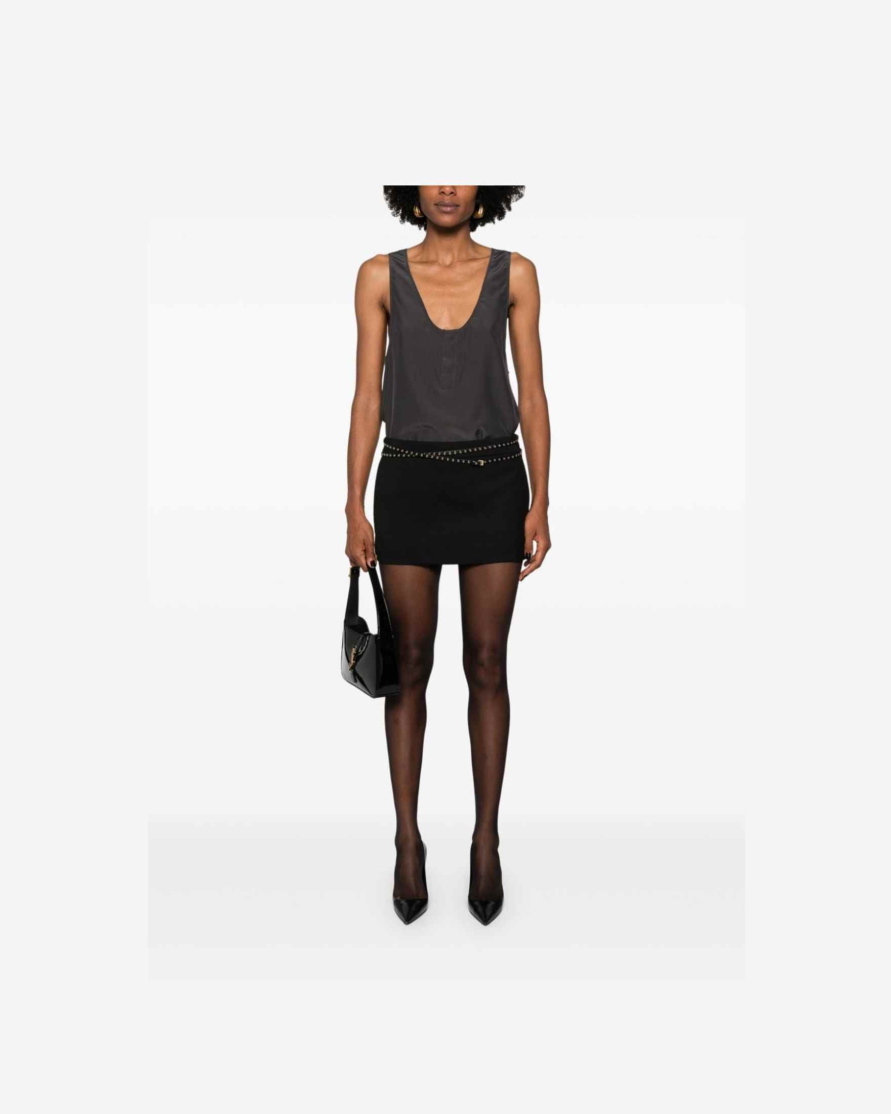 Saint Laurent Silk Henley Neck Tank Top Glam Steals
