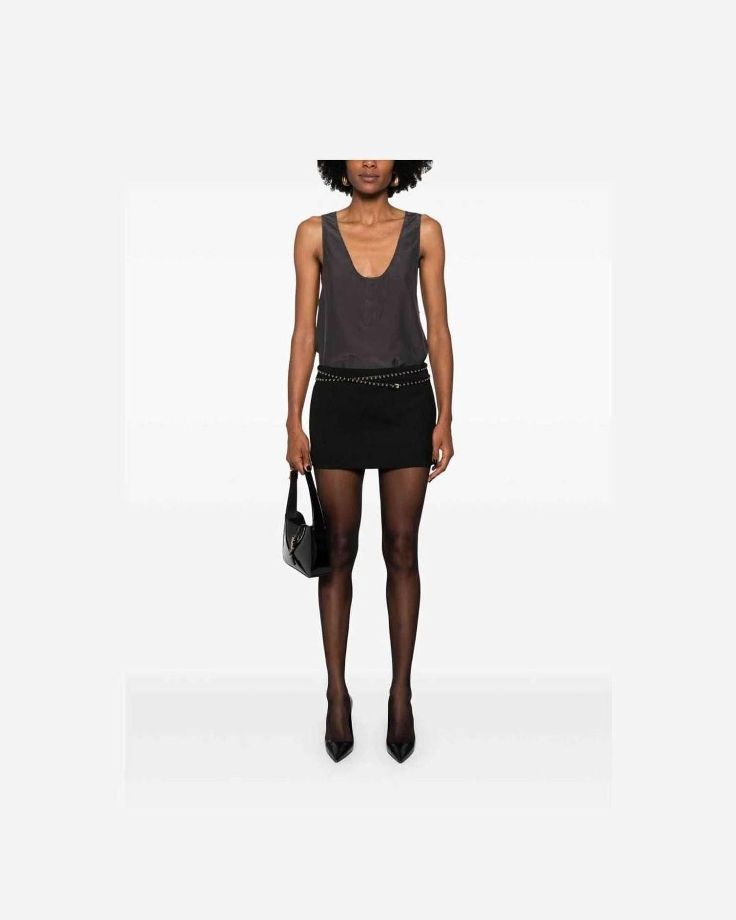 Saint Laurent Silk Henley Neck Tank Top Tank Tops