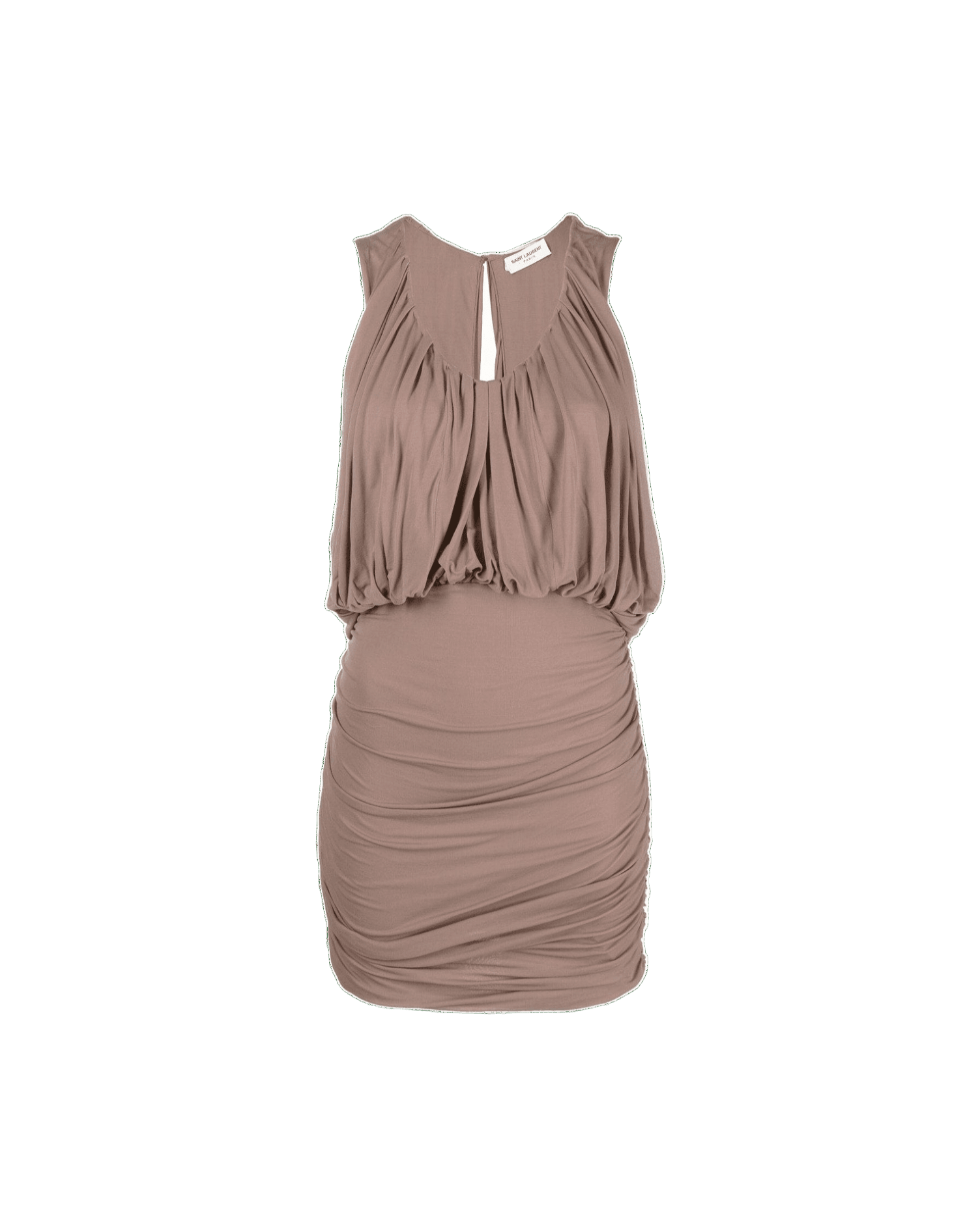 Saint Laurent Sleeveless Draped Minidress Glam Steals