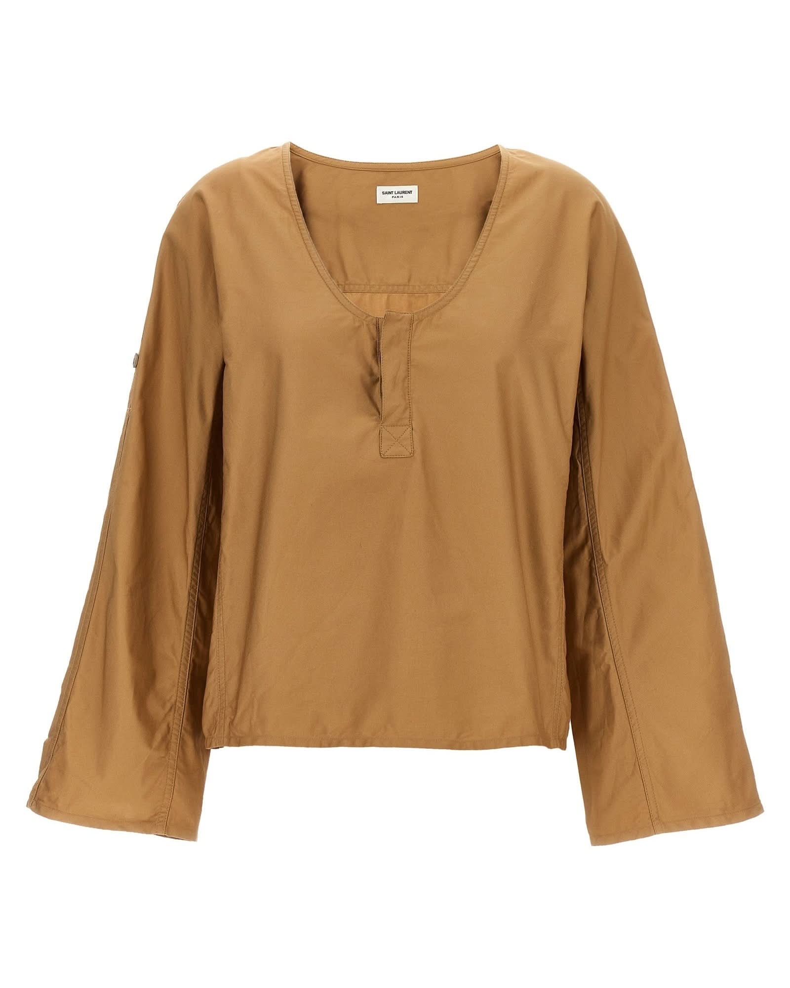 Saint Laurent Twill Blouse Glam Steals