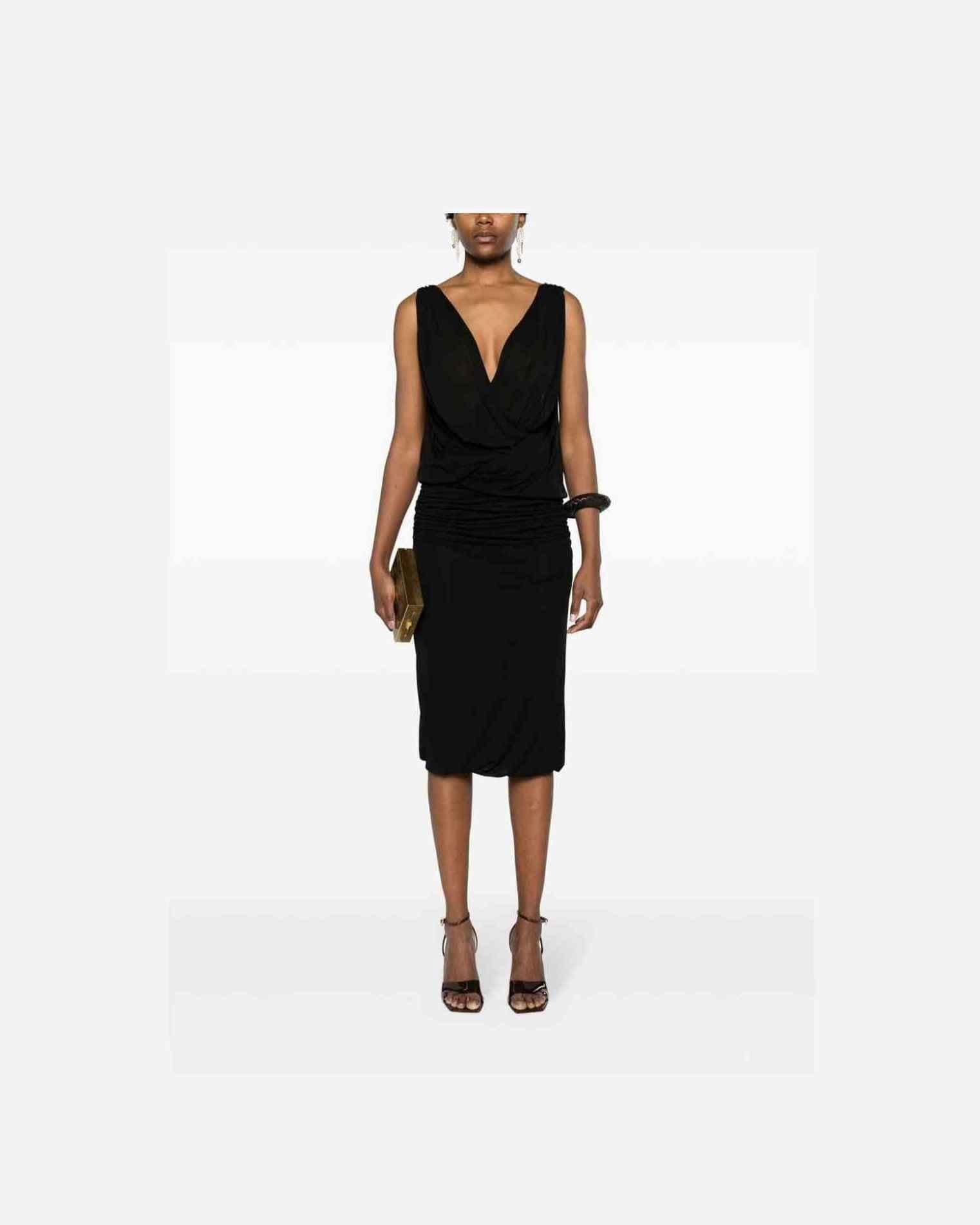 Saint Laurent V Necked Mini Dress Dresses