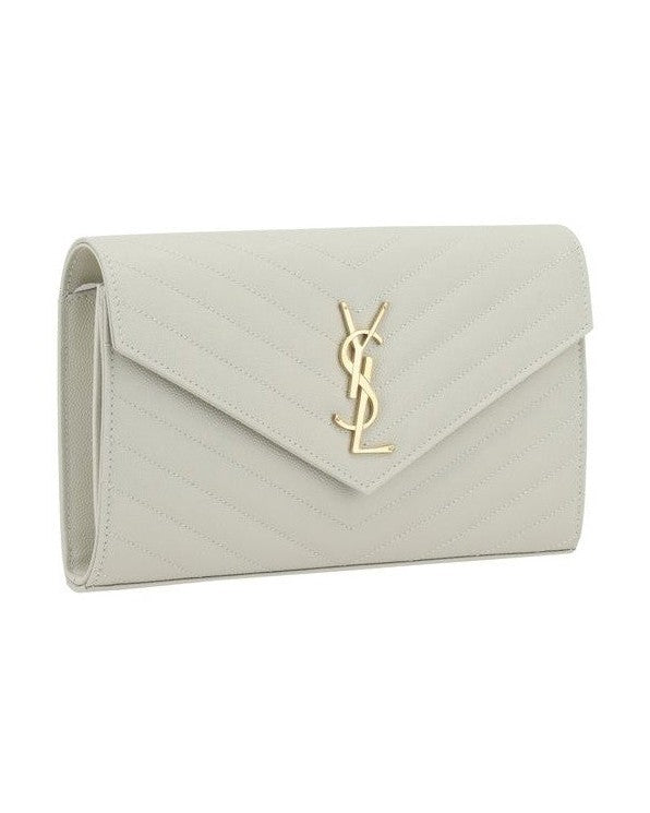 Saint Laurent White Calf Leather Bos Taurus Shoulder Bag Glam Steals
