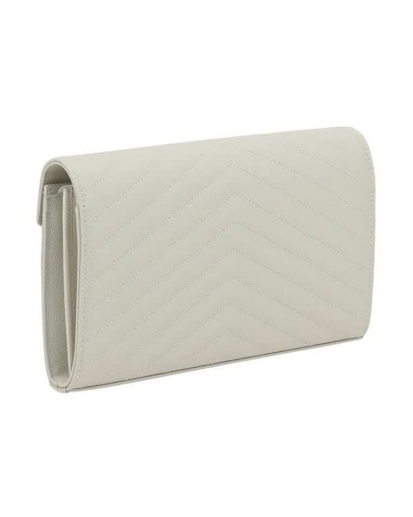 Saint Laurent White Calf Leather Bos Taurus Shoulder Bag