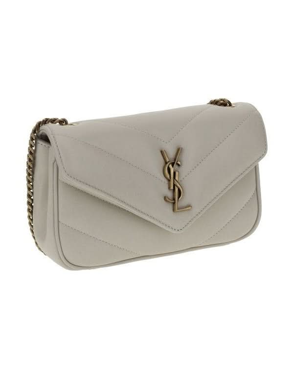 Saint Laurent White Lamb Ovis Aries Shoulder Bag