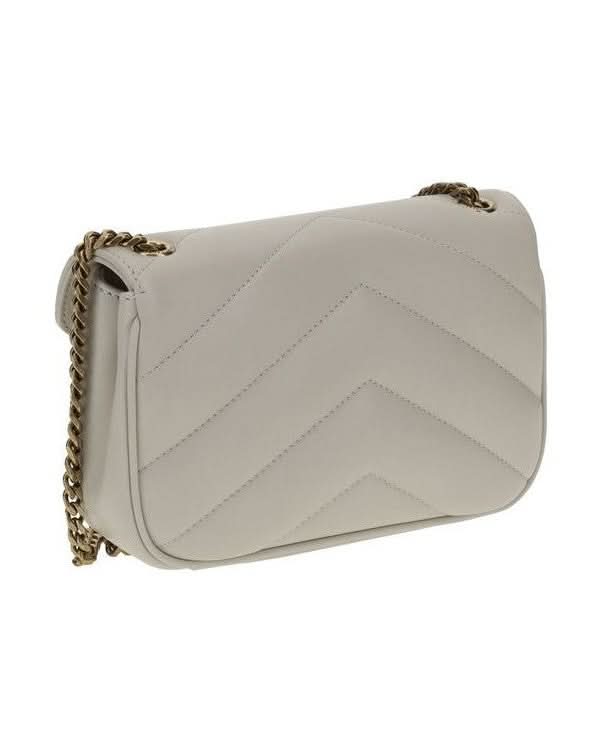 Saint Laurent White Lamb Ovis Aries Shoulder Bag