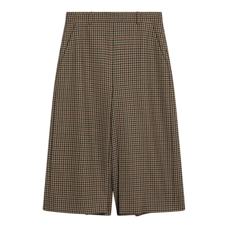 Saint Laurent Wool Checked Culotte Skirt Glam Steals