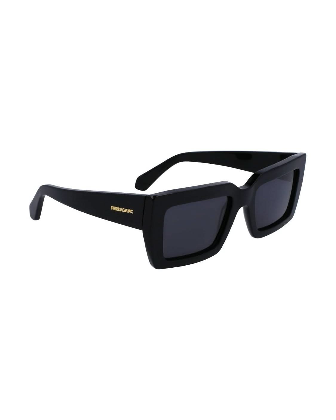 Salvatore Ferragamo Black Acetate Sunglasses Sunglasses