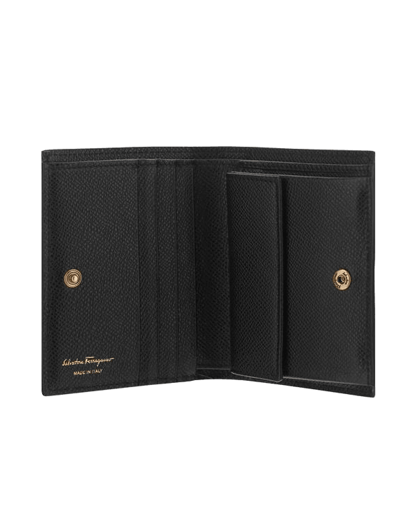 Salvatore Ferragamo Black Calf Leather Bos Taurus Wallet Glam Steals